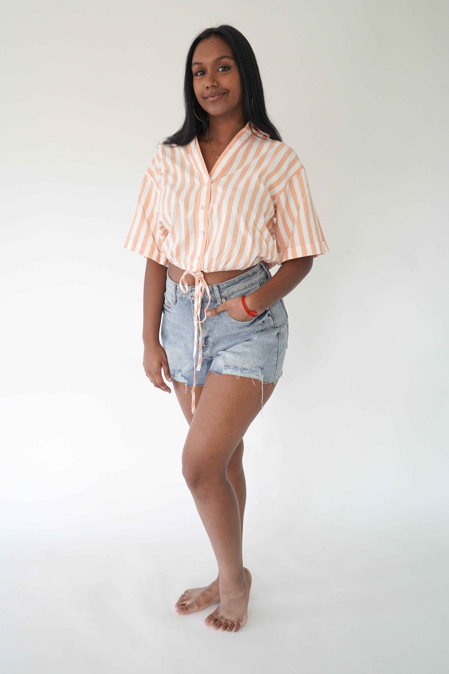 Chemise popsicle - Rayé orange