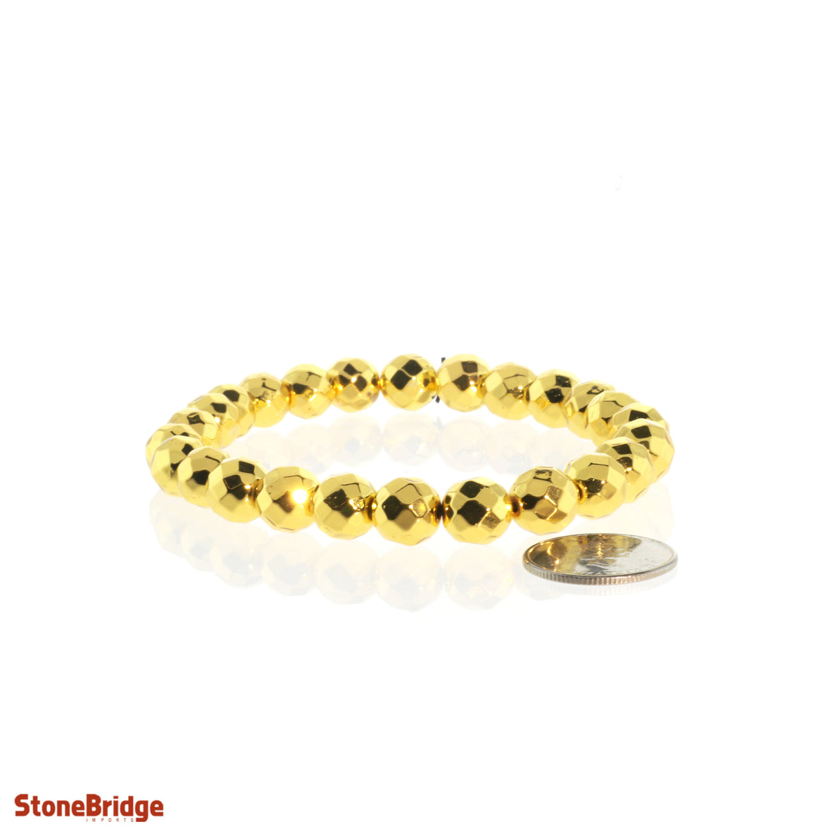 Hematite Electroplated Bead Bracelet (Enhanced)