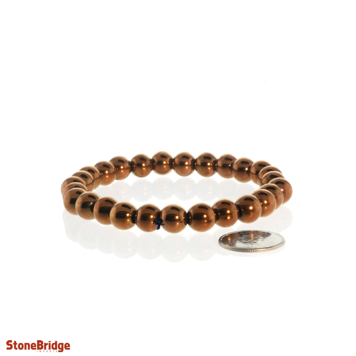 Hematite Round Copper Bracelet - 8mm