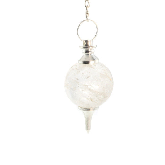 Clear Quartz Ball and Point Pendulum - 3 Pack