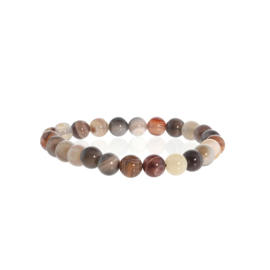 Agate Botswana Round Bracelet - 8mm