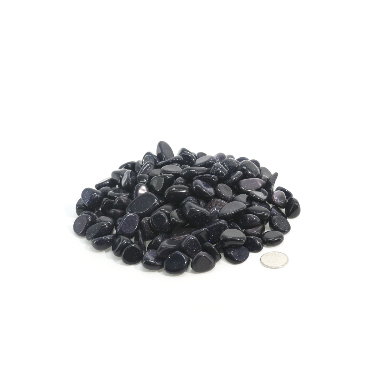 Blue Goldstone Tumbled Stones (Synthetic)