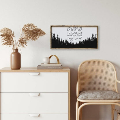 Into The Forest I Go Wood Sign - AURABAGS SHOP