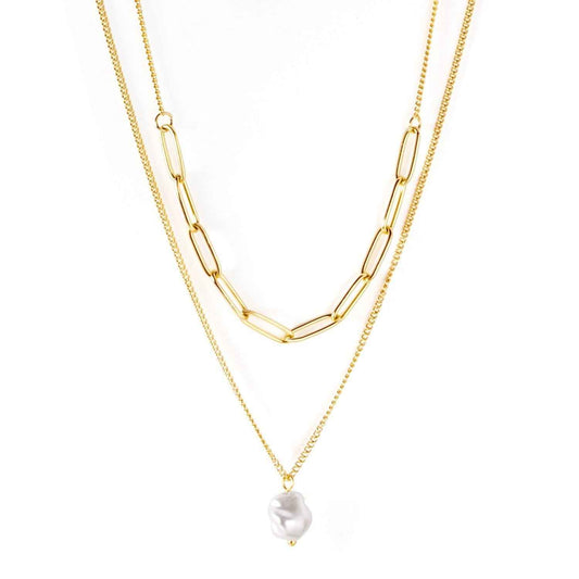 Double Chain Pearl Drop