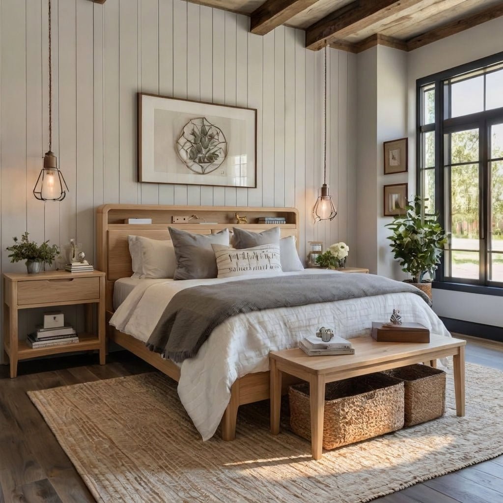 Liam Natural Wood Crafted Bed