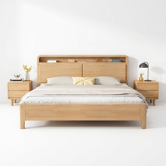 Liam Natural Wood Crafted Bed