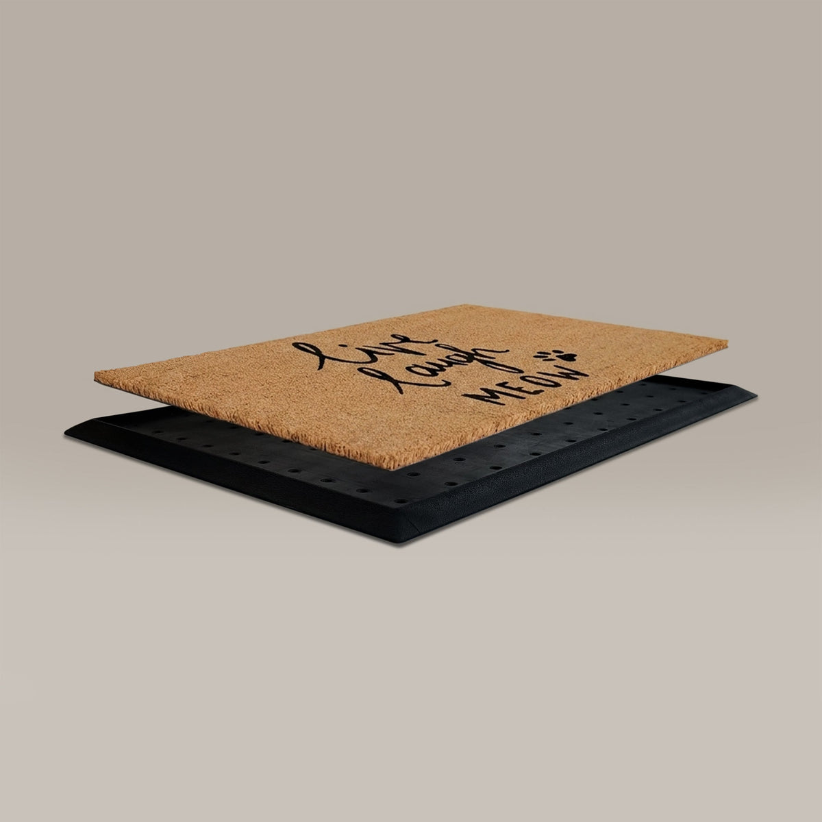 live laugh meow rectangular doormat set