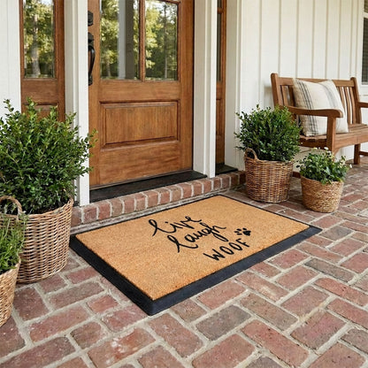 live laugh woof rectangular doormat set