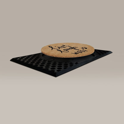 live laugh woof round doormat set