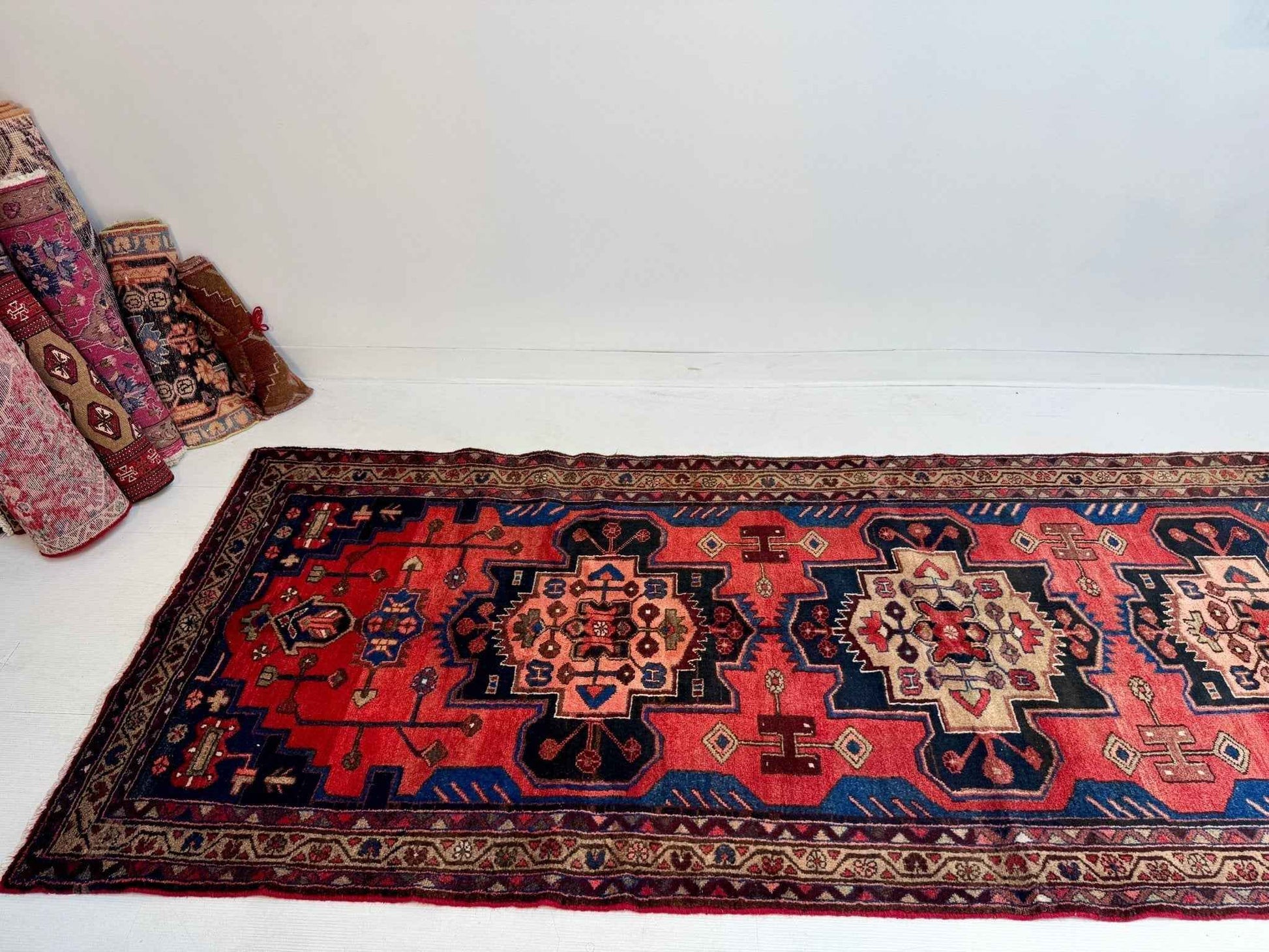 Persian Hamadan Runner Rug | 3' 6” x 9' 8"