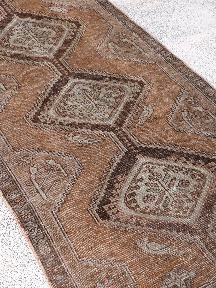 Persian Meshkin Runner Rug | 3' 3” x 8' 9"
