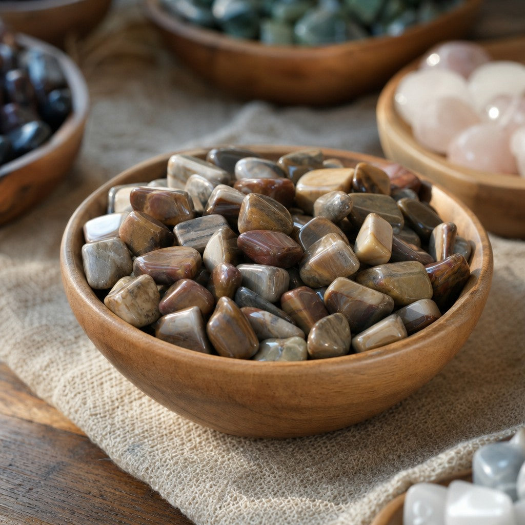 Petrified Wood Tumbled Stones - Madagascar