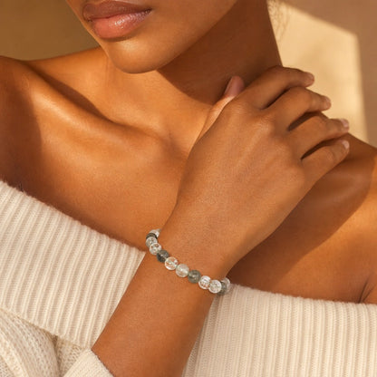 Phantom Quartz Green Round Bracelet - 8mm