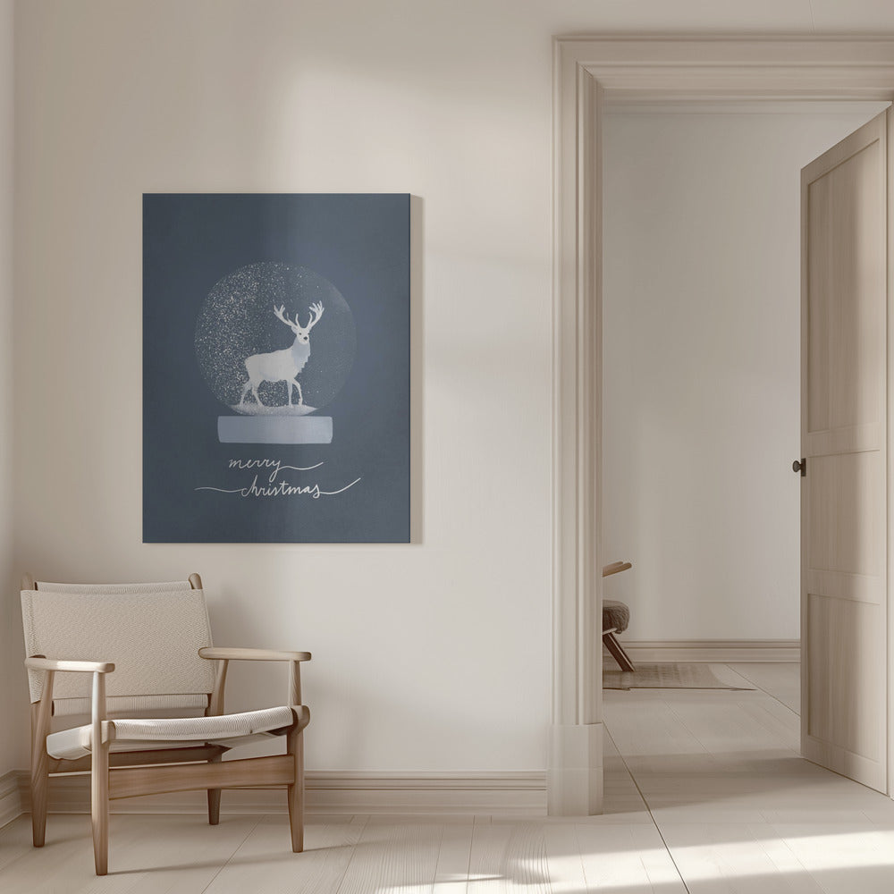 Wall Art Snowglobe Deer Canvas Print