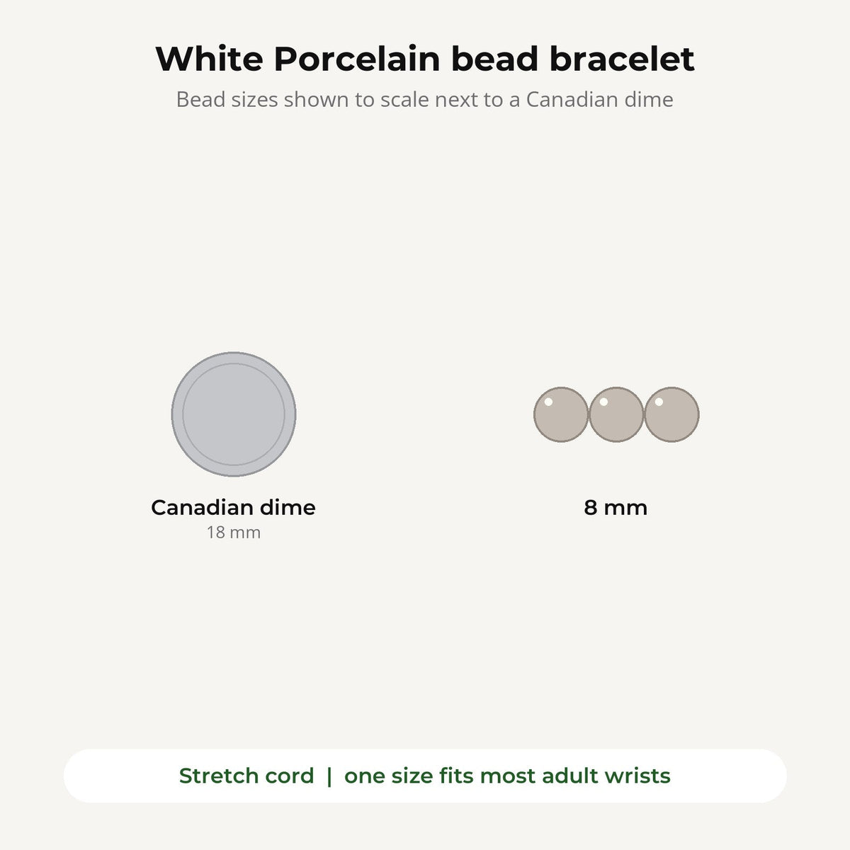 Porcelain White Faceted Round Bracelet - 8mm
