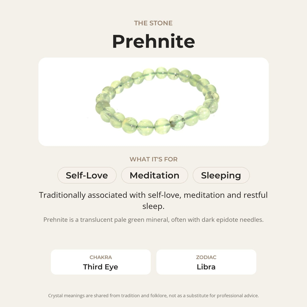 Prehnite Bead Bracelet