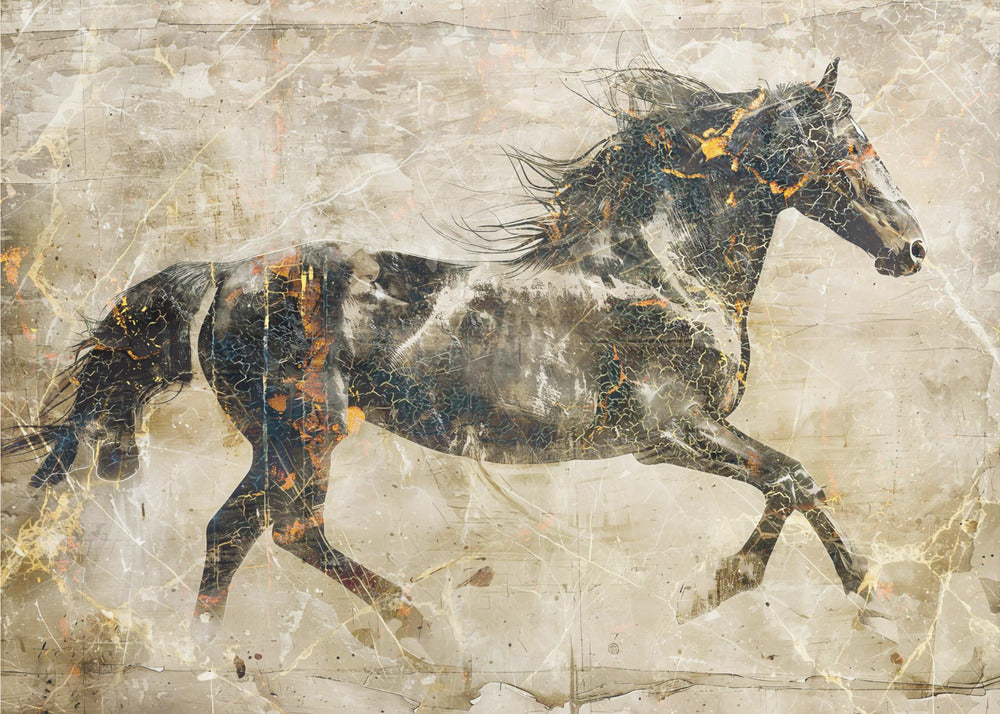 Wall art Horse Vintage Art Illustration 03