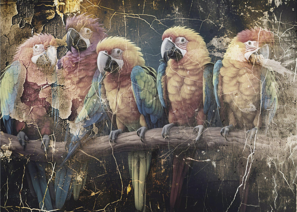 Wall art Parrot Animal Vintage Art Illustration Wallart 10