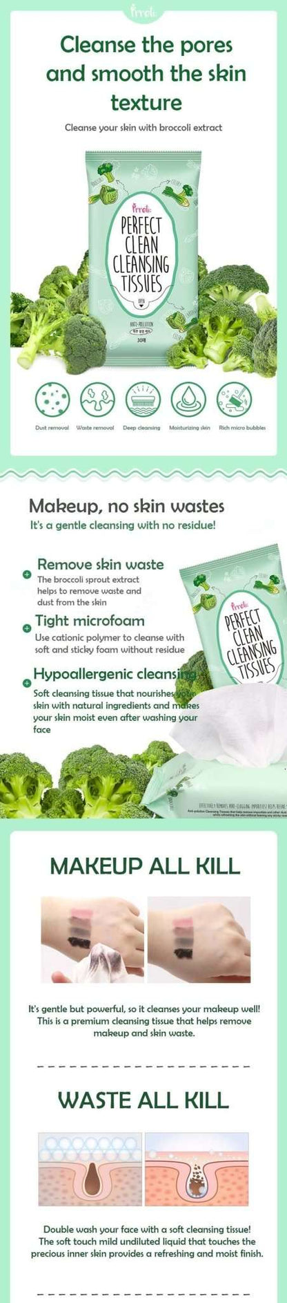 PRRETI Perfect Clean Daily Cleansing Tissues 30pcs