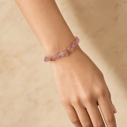 Strawberry Quartz Chip Bracelet