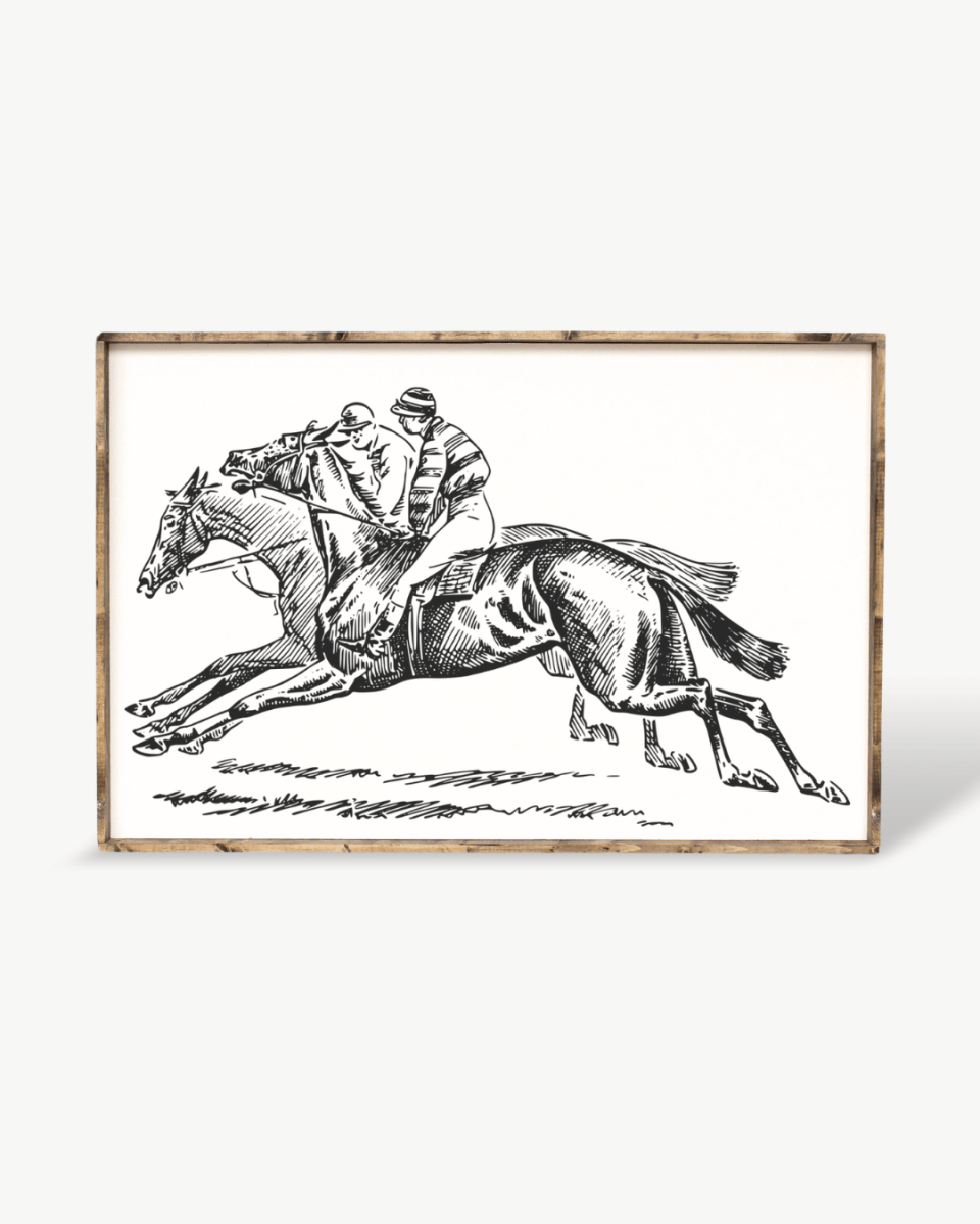 Racehorses Wood Sign - AURABAGS SHOP