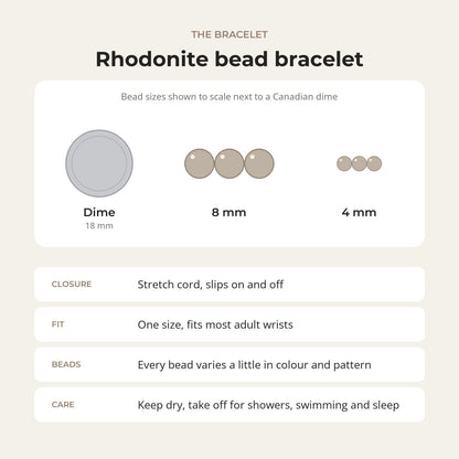 Rhodonite Bead Bracelet