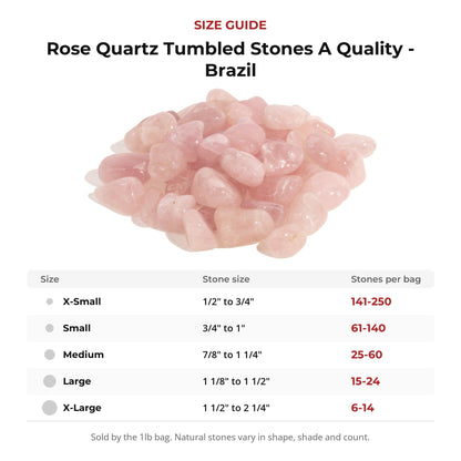 Rose Quartz Tumbled Stones A Quality - Brazil