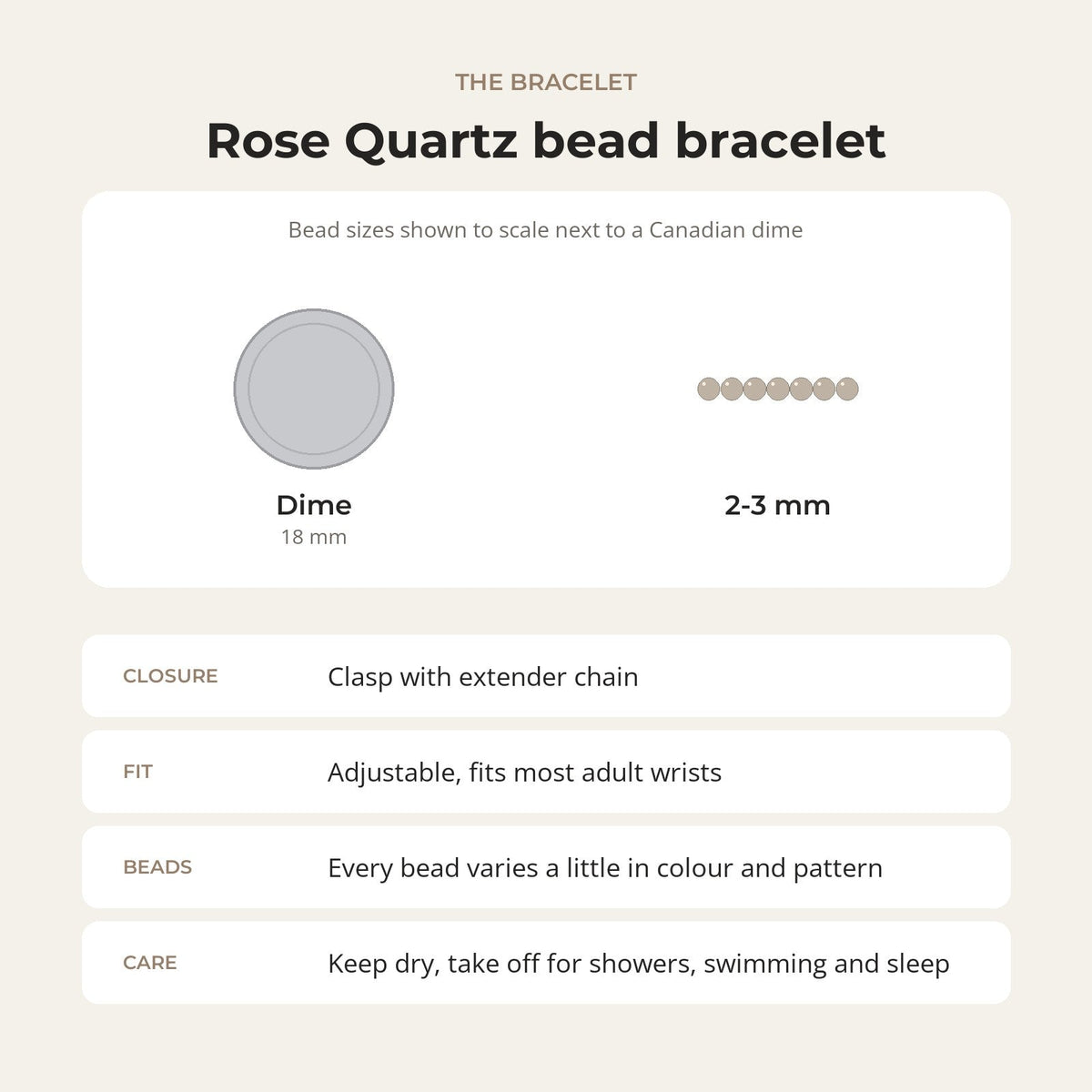 Rose Quartz Bracelet - 2-3mm