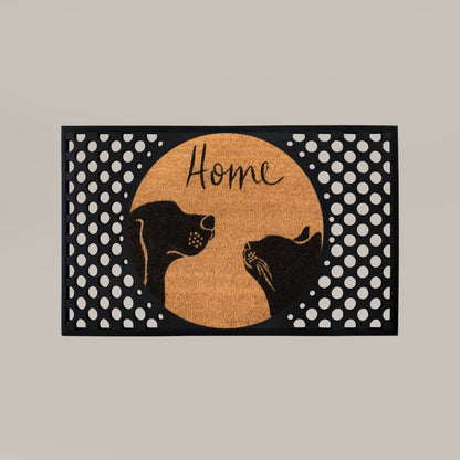 two pets+home round doormat set