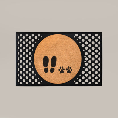 foot+paw round doormat set