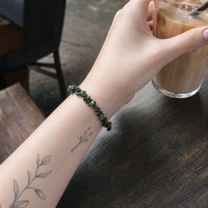 Ruby Zoisite Chip Bracelet