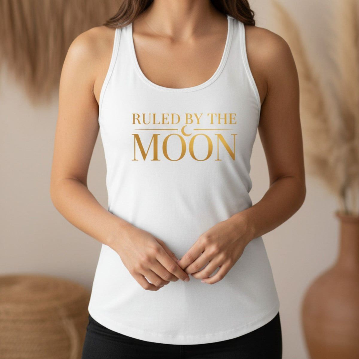 Ruled By The Moon Tank Top | Celestial Racerback for Women | Moon Lover Gift