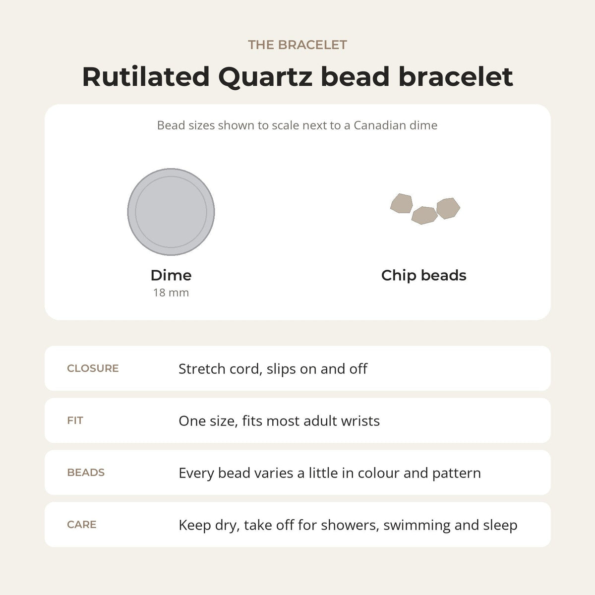 Rutilated Quartz Bead Bracelet
