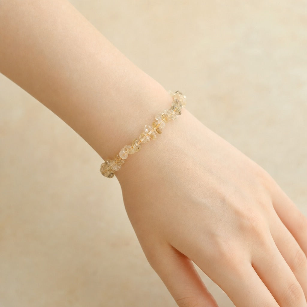 Rutilated Quartz Bead Bracelet