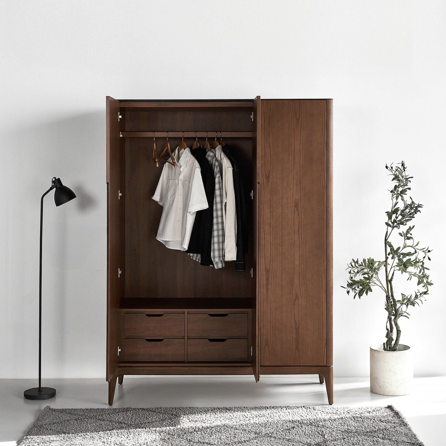 Scarlet European Ash Wood Wardrobe