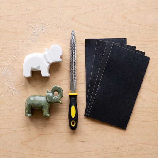 Soapstone Carving Kit - Make 3D Art 🦉🐢🐈 Choose Your Animal