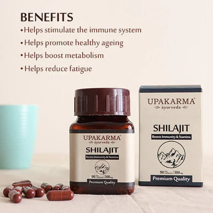 Upakarma Ayurveda 100% Pure Shilajit 90 Capsules