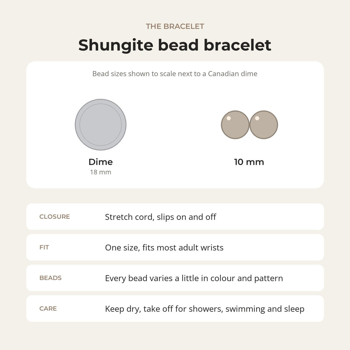 Shungite Bracelet Round - 10mm