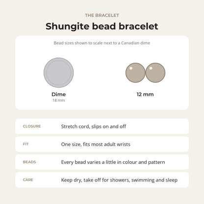 Shungite Bracelet Round - 12mm