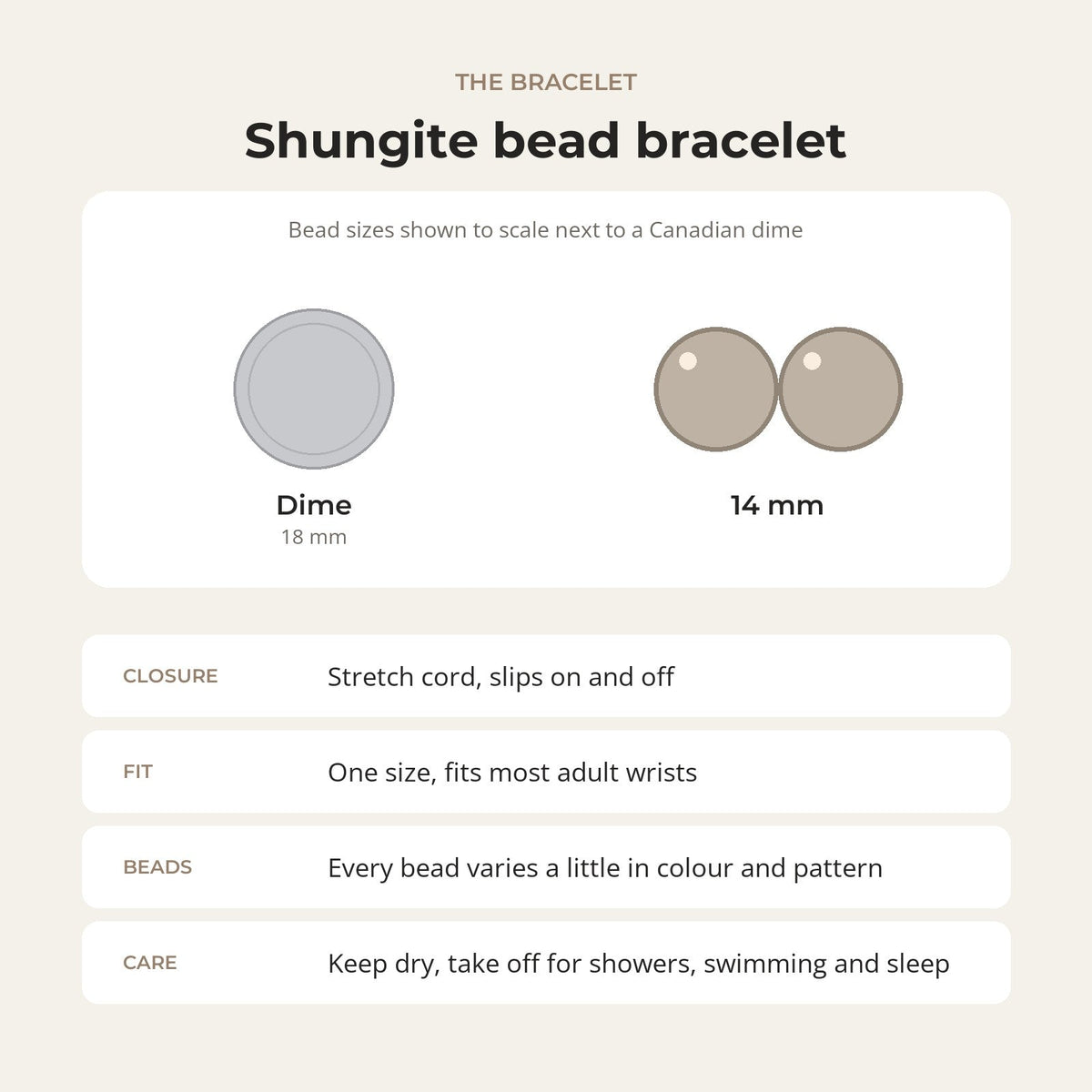 Shungite Round Bracelet - 14mm