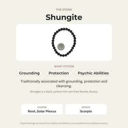 Shungite Bracelet Round - 6mm