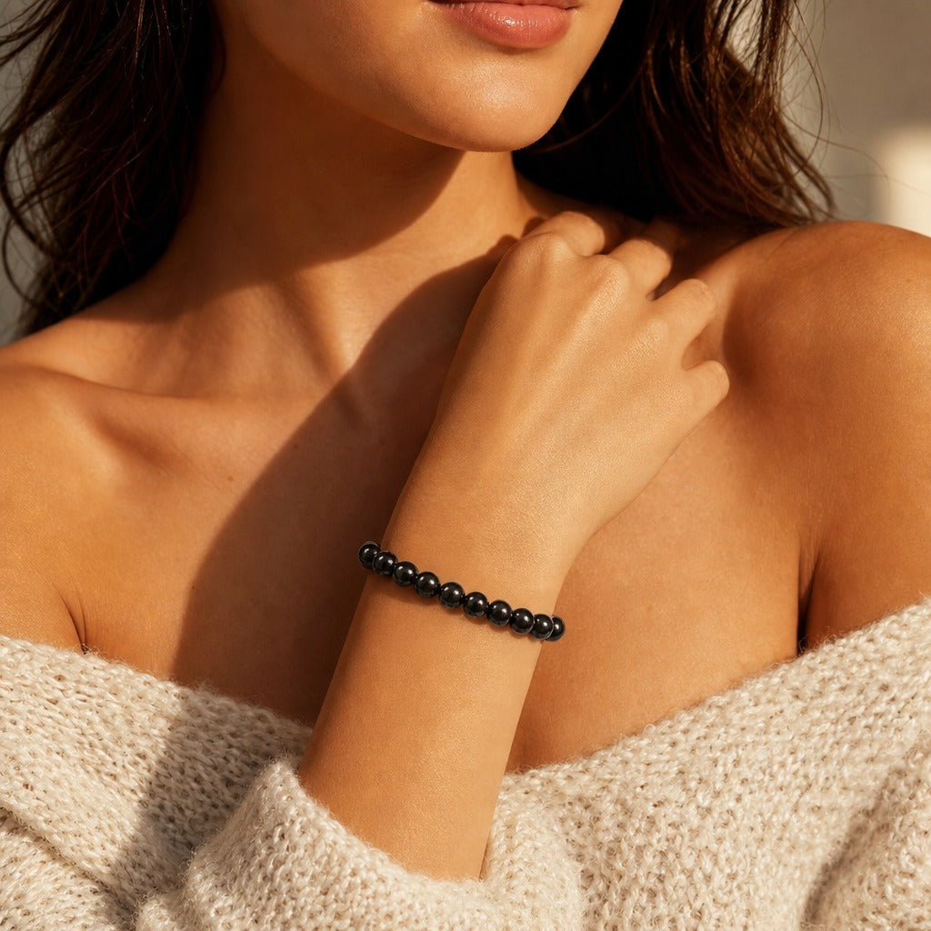 Shungite Bracelet Round - 8mm