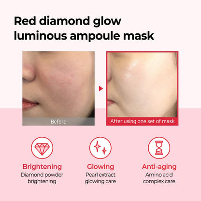 SOME BY MI Red Diamond Brightening Glow Luminous Ampoule Mask 1 PC