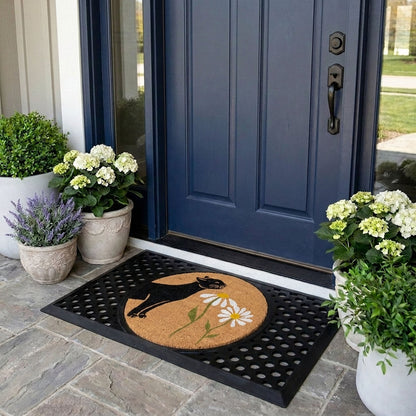 spring kitty round doormat set