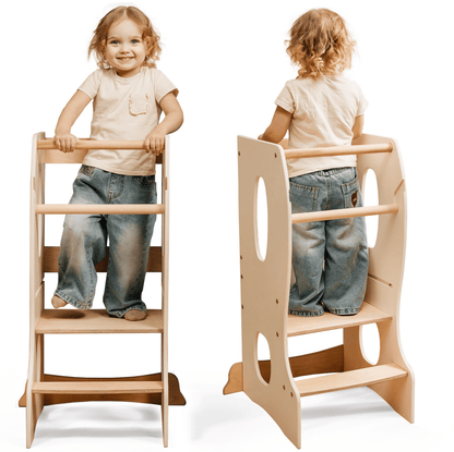 Stable Montessori Tower: Wooden Growing Chair - Ivory