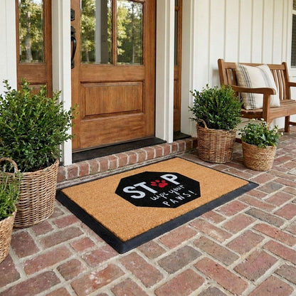 stop, wyps rectangular doormat set