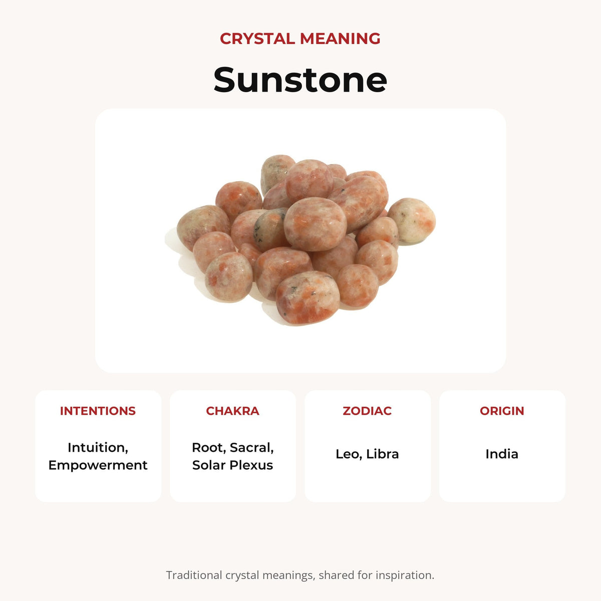 Sunstone A Tumbled Stones - India