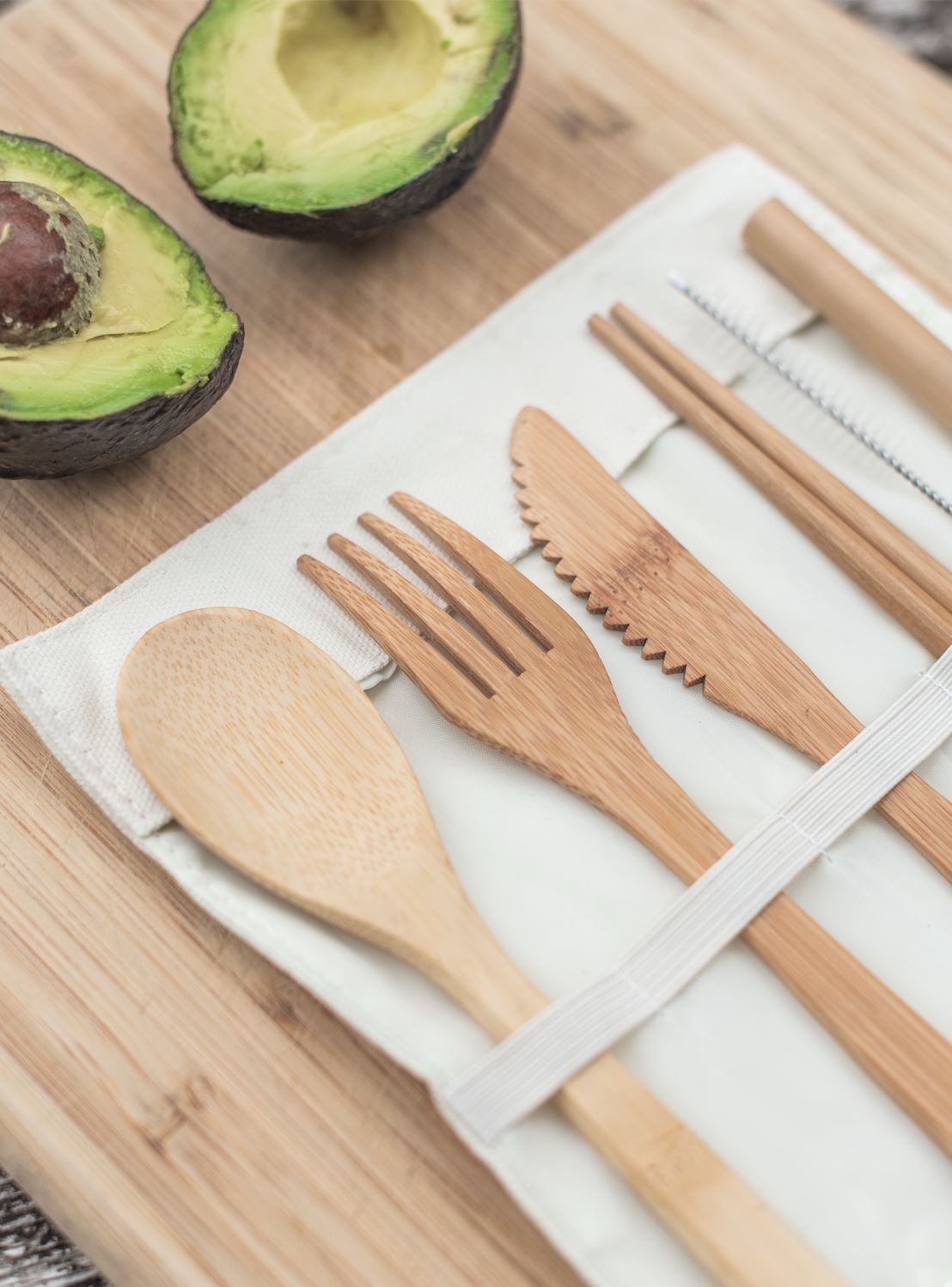 Travel Bamboo Utensil Set With Pouch