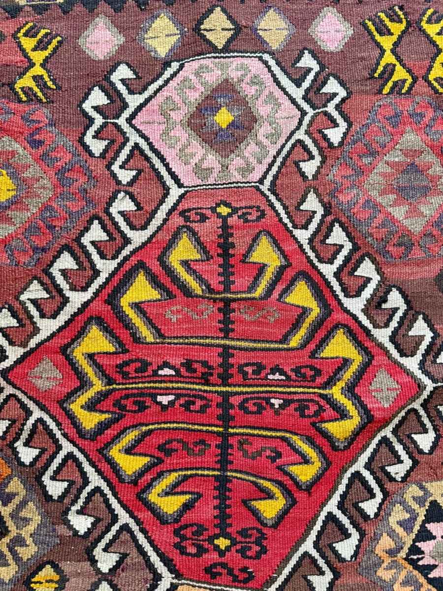 Turkish Kars Kilim Runner Rug | 3' 11" x 8' 10"
