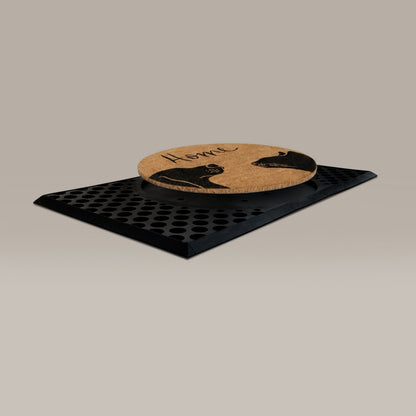 two pets+home round doormat set